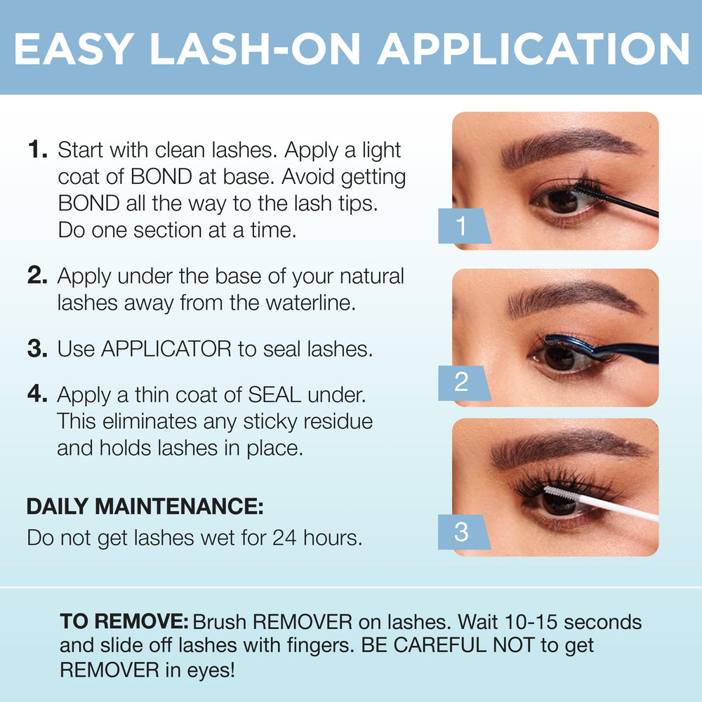 Ardell Seamless Underlash Bond and Seal fast-dry formula supports all-day wear.