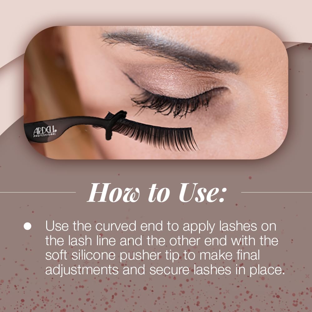Ardell silicone tip secures lashes without pinching.
