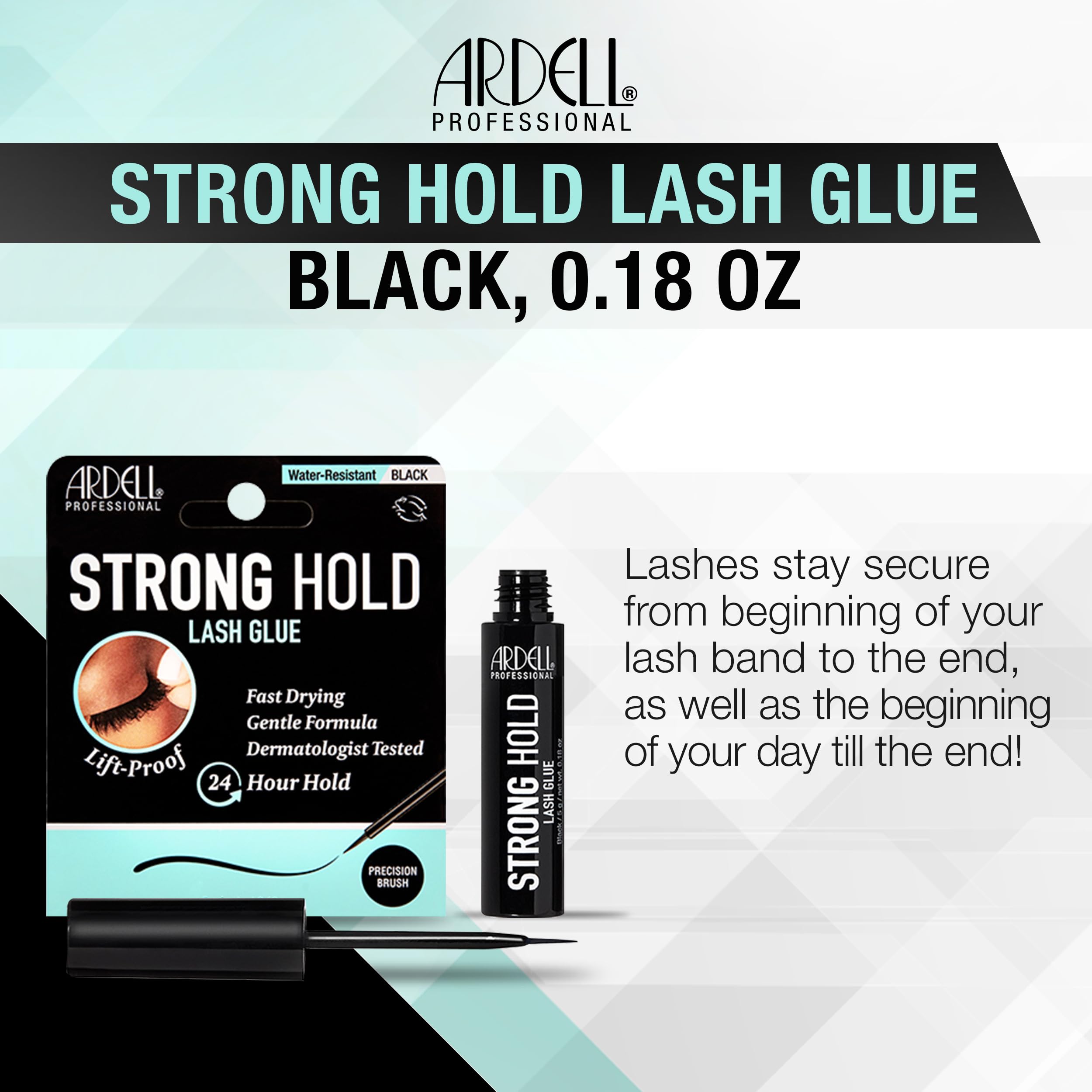 Ardell Strong Hold Lash Glue waterproof formula for all-day wear.