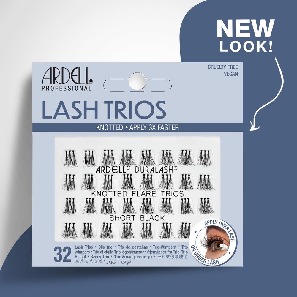 Ardell Trio-Cluster Short Black lashes, ideal for quick, adjustable lash drama
