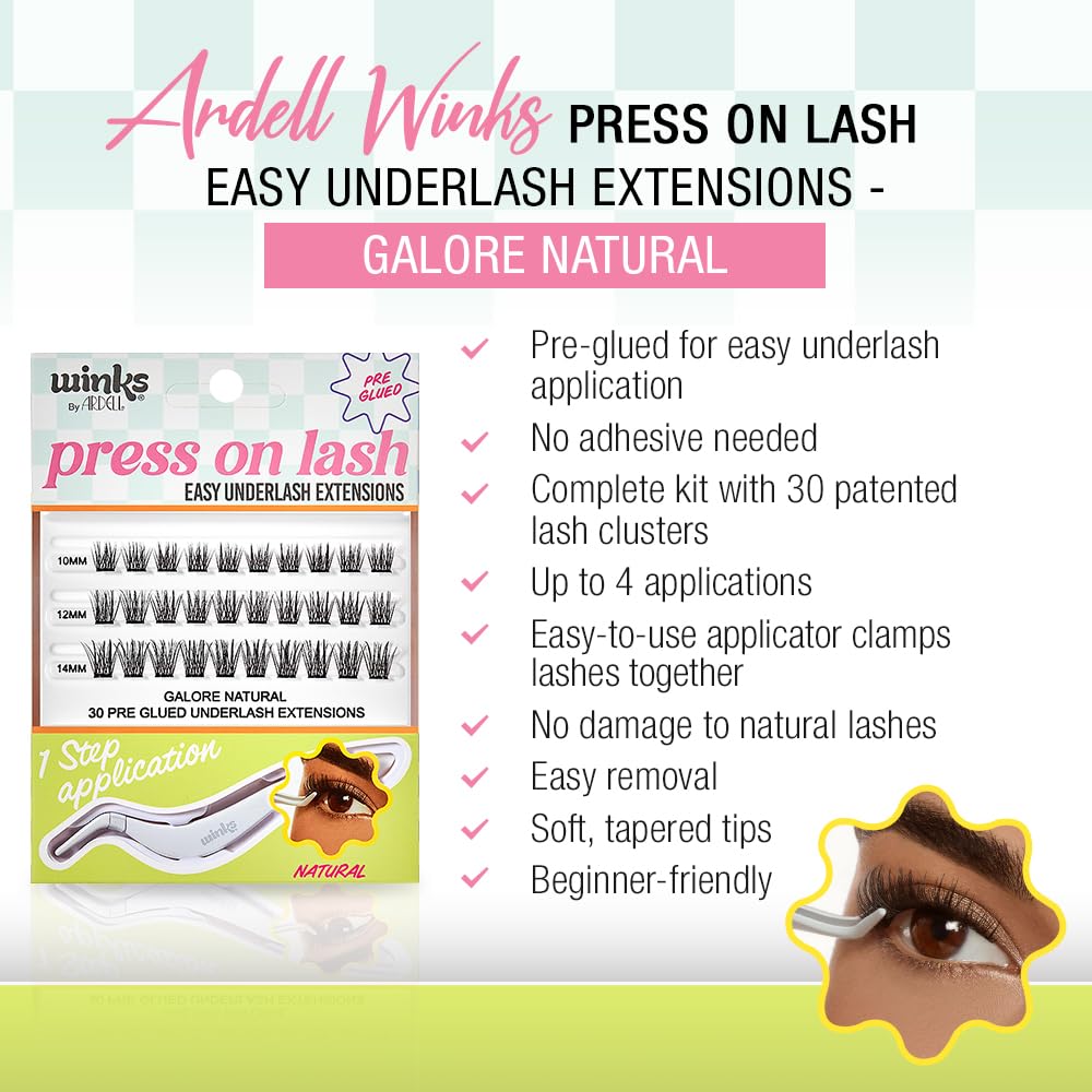 Ardell Winks 30 clusters in 10mm, 12mm, 14mm for customization.