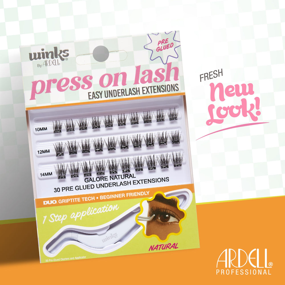 Ardell Winks natural feathery look adds subtle eye definition.