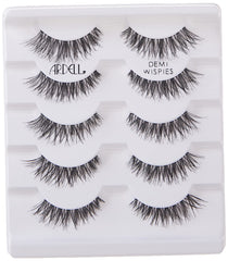 Ardell Wispies longer-center shorter-outer for eye-opening effect.
