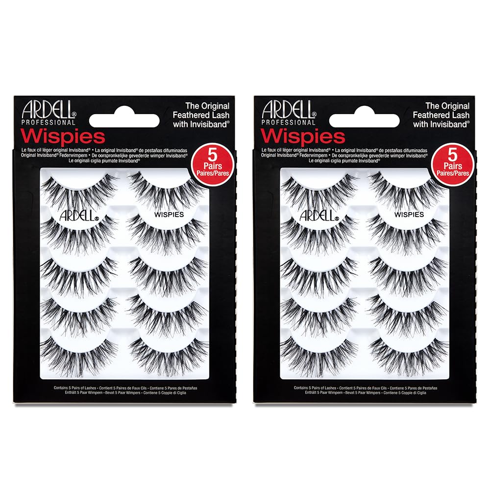 Ardell Wispies Black 2-pack lashes with a natural-looking flutter for daily wear.