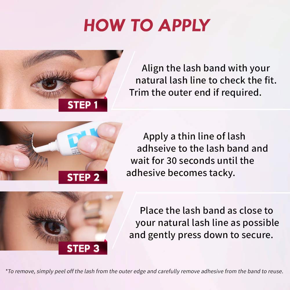 Ardell Wispies Brown Invisiband lash band blending with lashes for seamless appearance