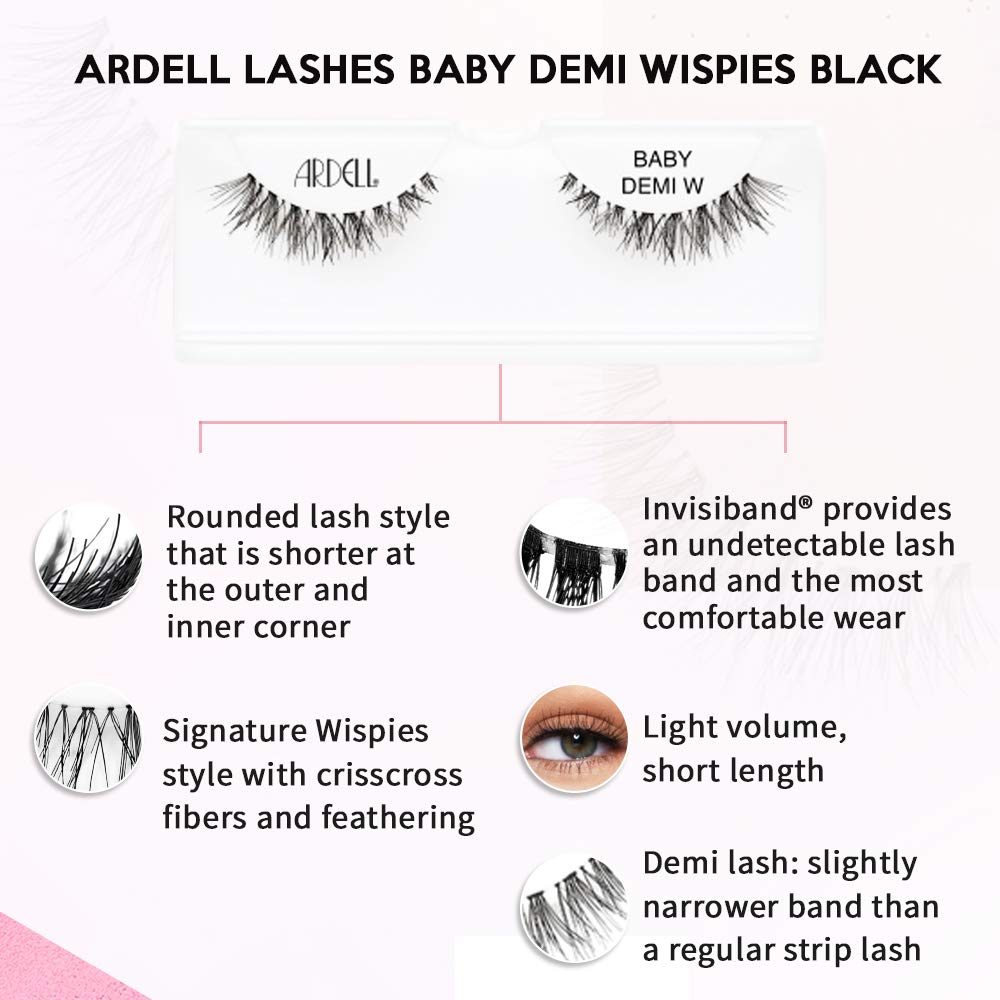 Ardell Baby Demi Wispies Lashes with wispy ends for a subtle, flirty flare.