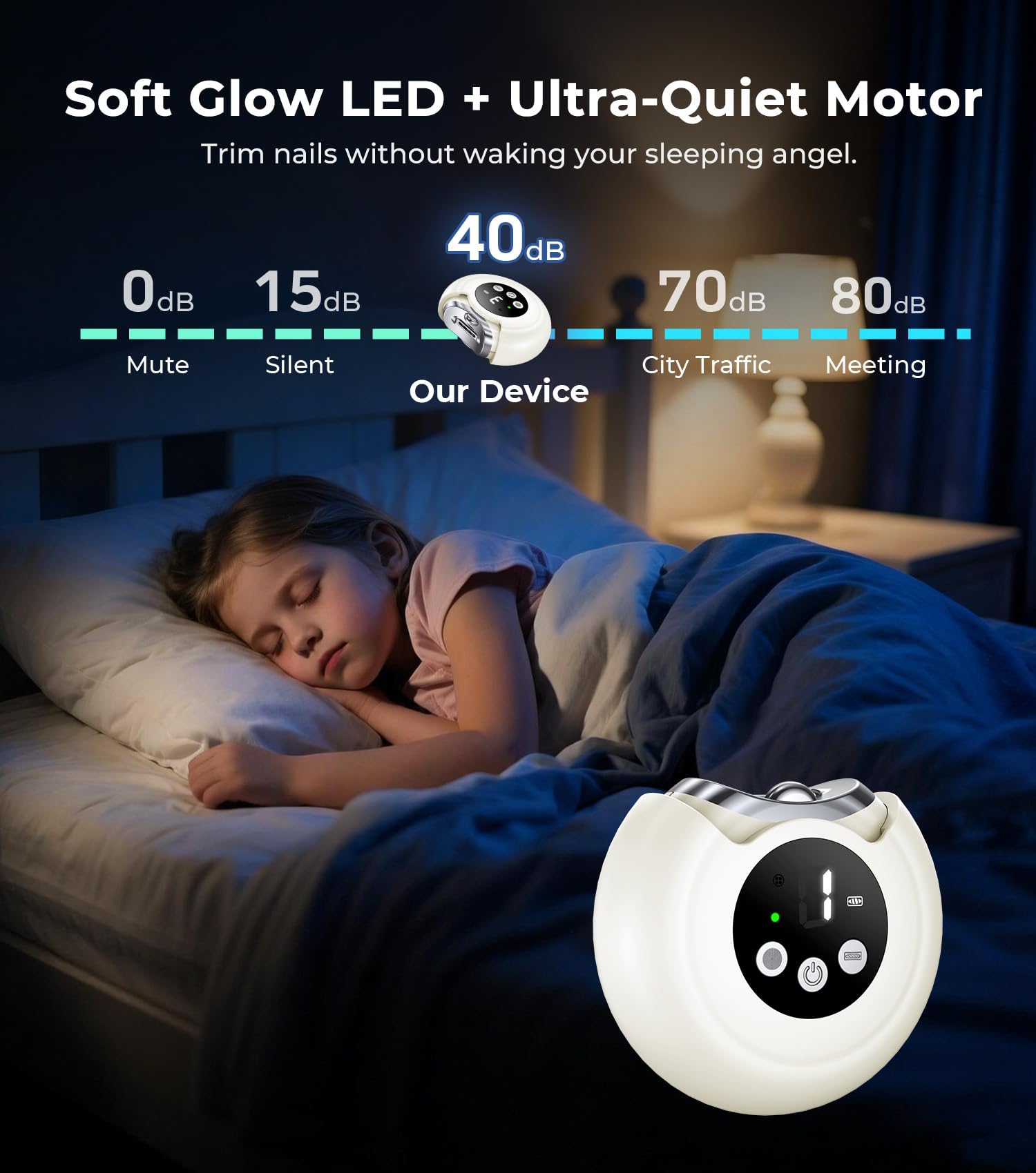 AREDAN whisper-quiet motor supports peaceful nail care