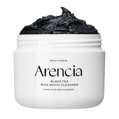 ARENCIA Black Tea Rice Mochi Cleanser bottle emphasizes pore care.