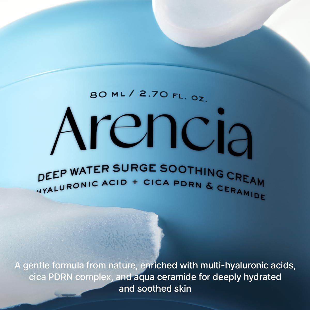 ARENCIA Deep Water Surge Cream night routine setup with calm ambiance
