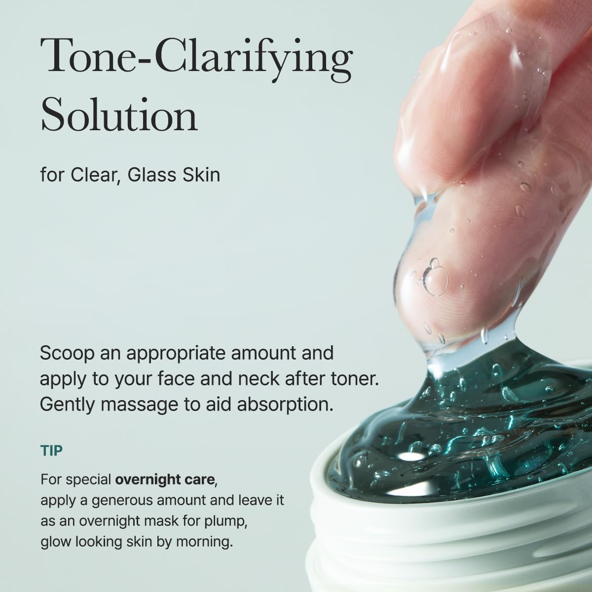 ARENCIA Glow Hyssop glass skin effect on smooth surface close-up