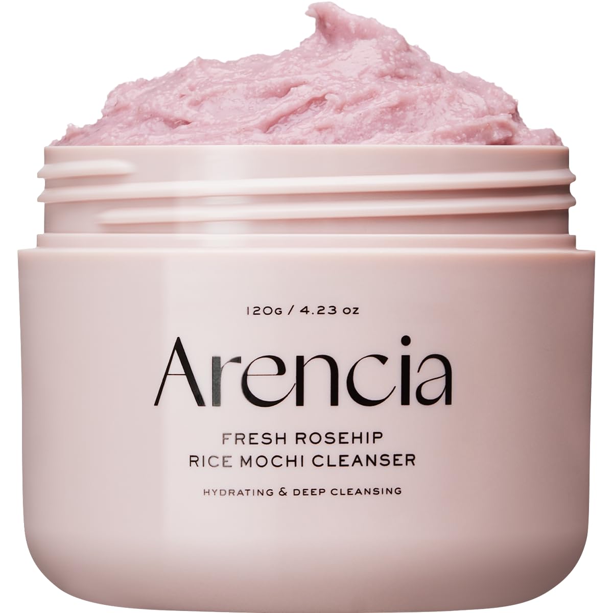 arencia limpiador facial rosa mosqueta en botella, exfoliación suave para piel sensible