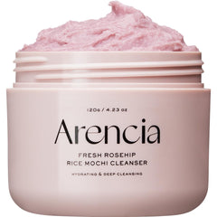 arencia limpiador facial rosa mosqueta en botella, exfoliación suave para piel sensible