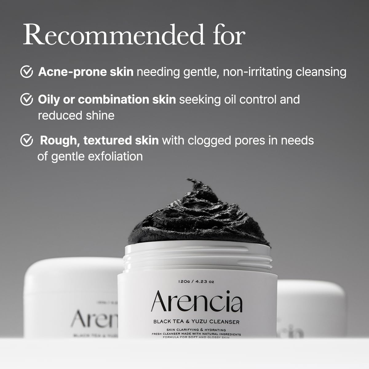 ARENCIA packaging and tube design highlights premium aesthetic.