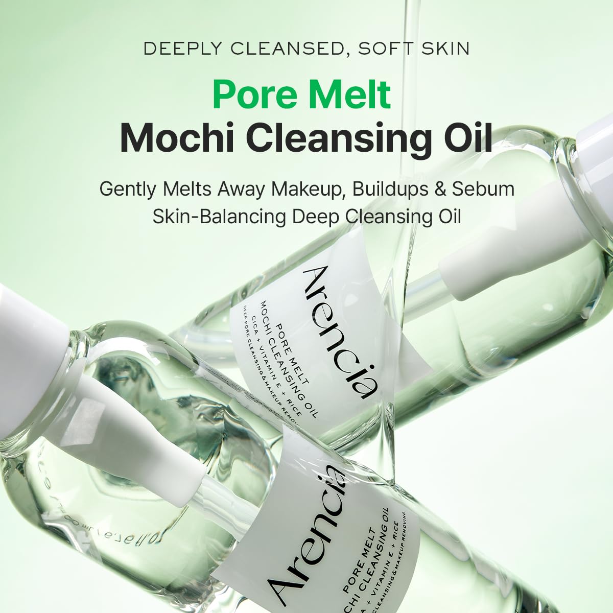ARENCIA Pore Melt Mochi pump dispensing cleansing oil for daily use