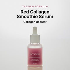 ARENCIA Red Collagen + Peptide Serum, aplicación en palma para hidratar y tono.