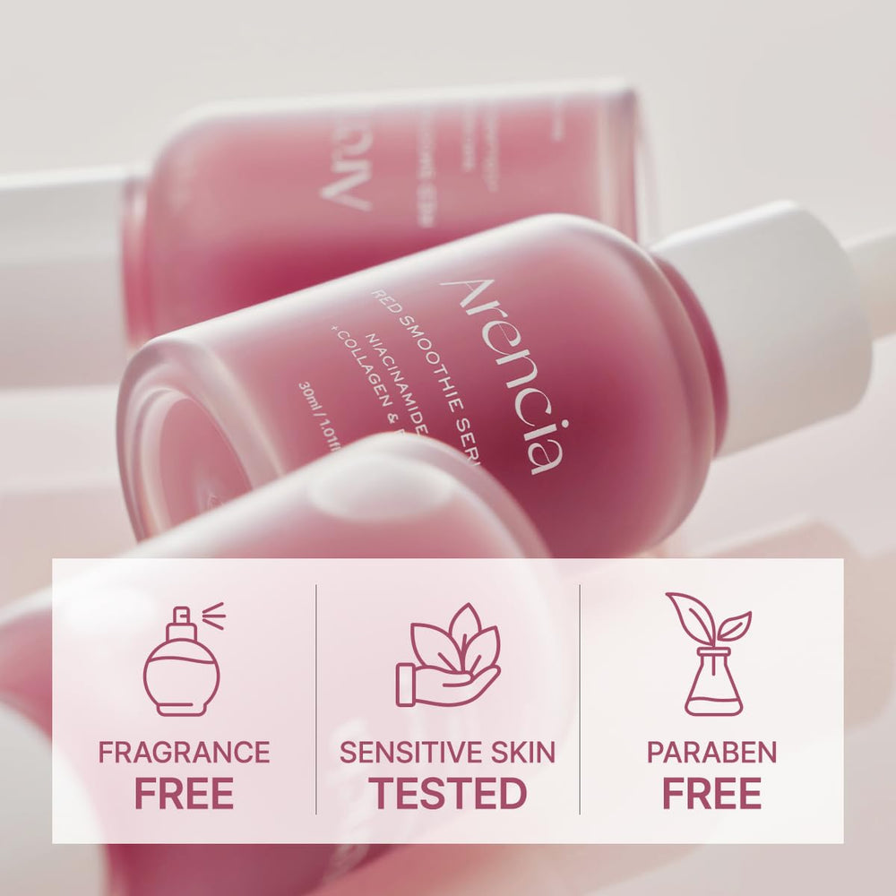 ARENCIA Red Collagen + Peptide Serum, empaque compacto para rutina diaria.