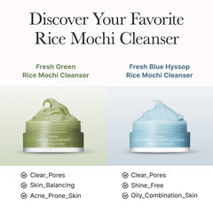 Arencia Rice Mochi Cleanser aqua variant, vibrant texture for refreshing cleansing routine.