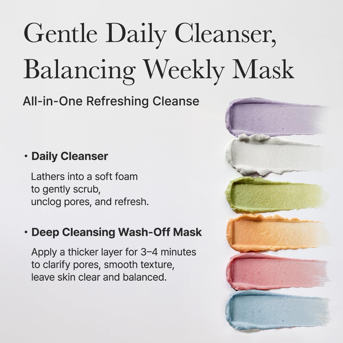 Arencia Rice Mochi Cleanser lavender variant, calming aroma enhances relaxing skincare routine.