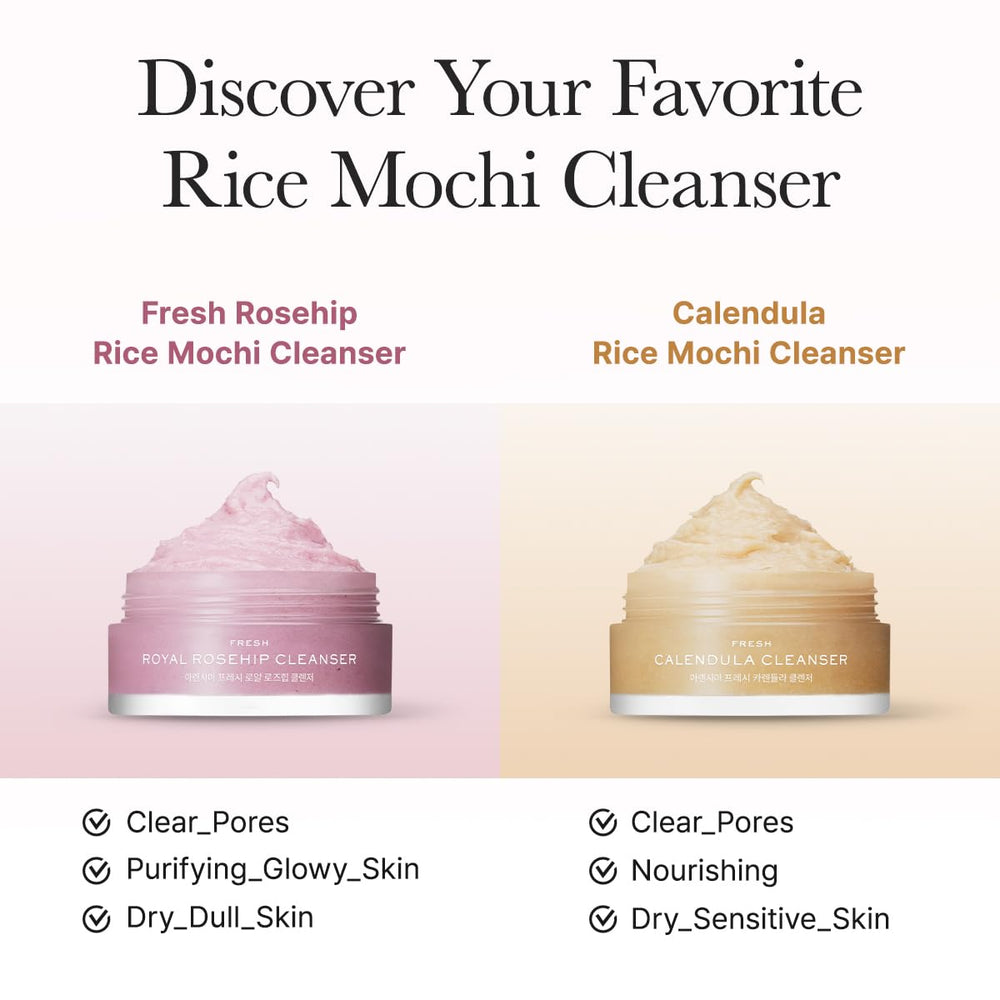 Arencia Rice Mochi Cleanser pink variant, supports gentle skin nourishment during cleansing.