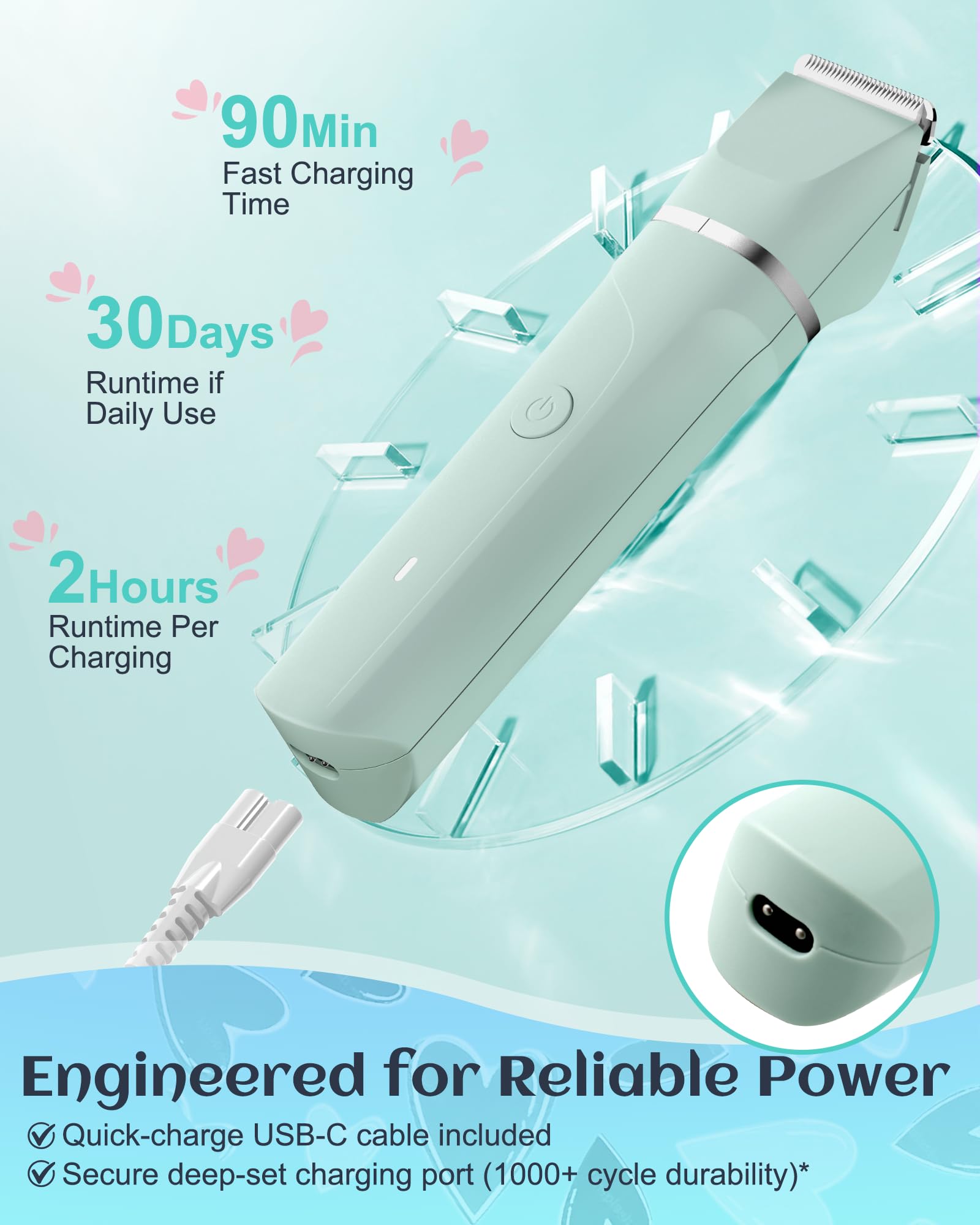 AREYZIN USB-rechargeable trimmer stays powered on the go