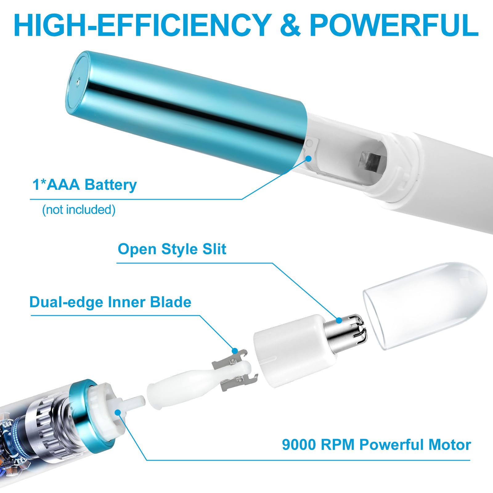 Areyzin nose hair trimmer removable head—easy cleaning and maintenance.