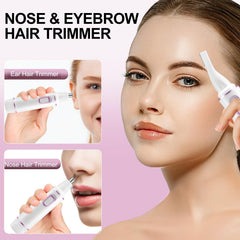 AREYZIN nose-hair trimmer white side view, pocket-friendly for travel.