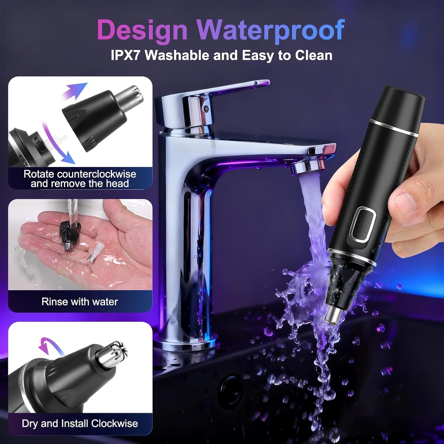 AREYZIN nose-trimmer quiet operation for discreet grooming