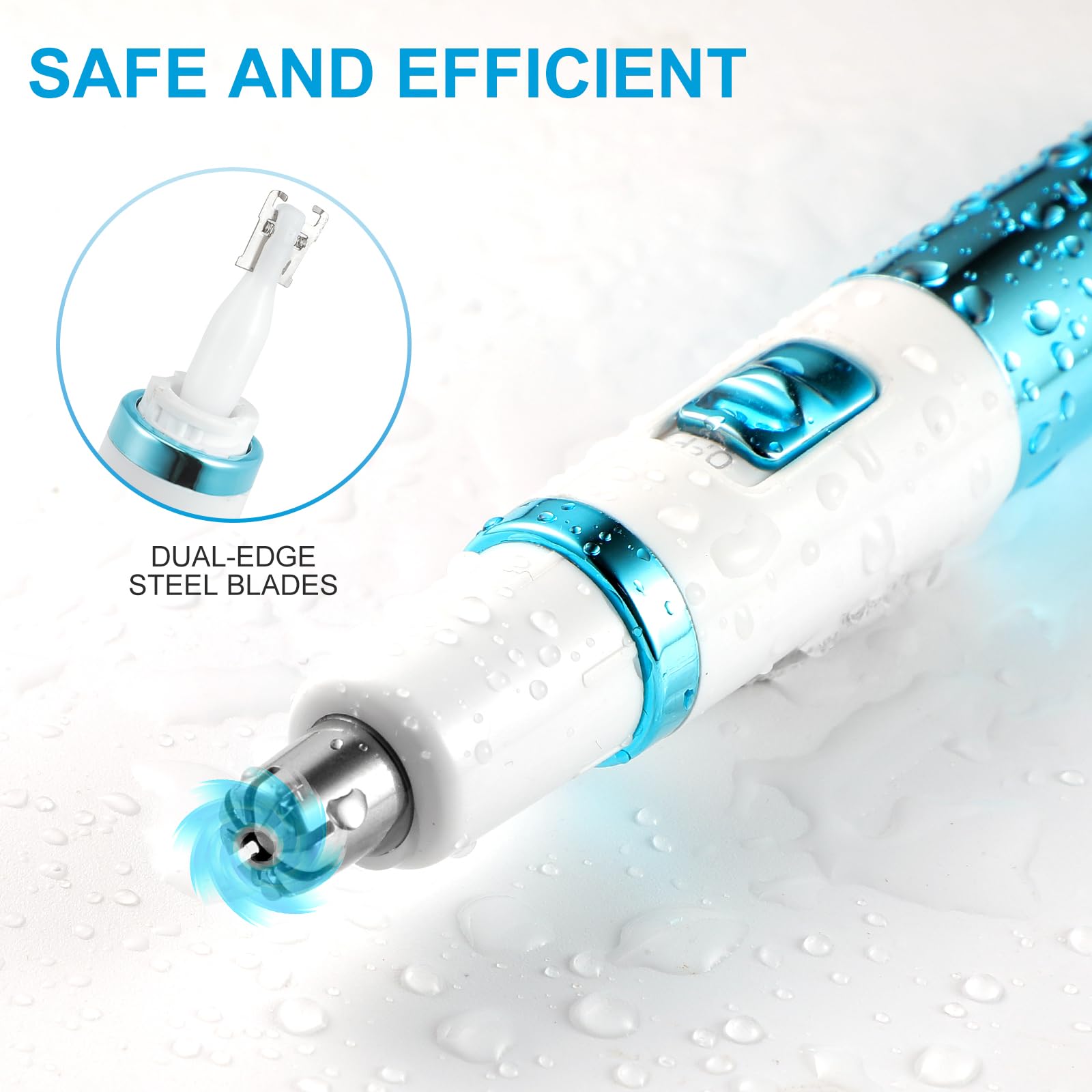 Areyzin women's nose hair trimmer waterproof—easy cleaning in wet conditions.
