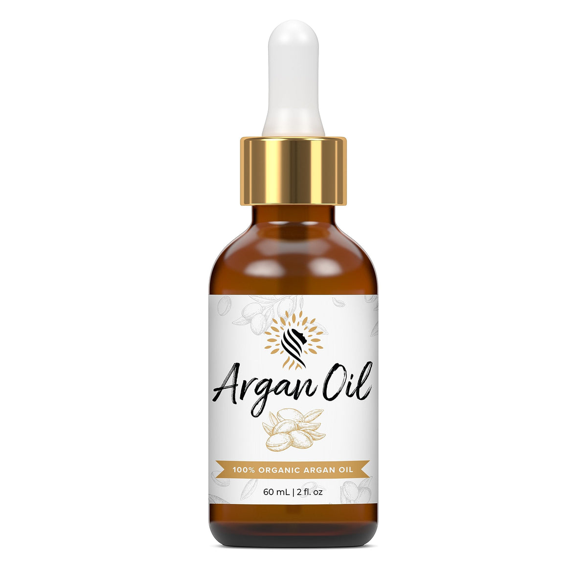 Argan Cosmetics botella de aceite de argán orgánico para hidratación profunda.