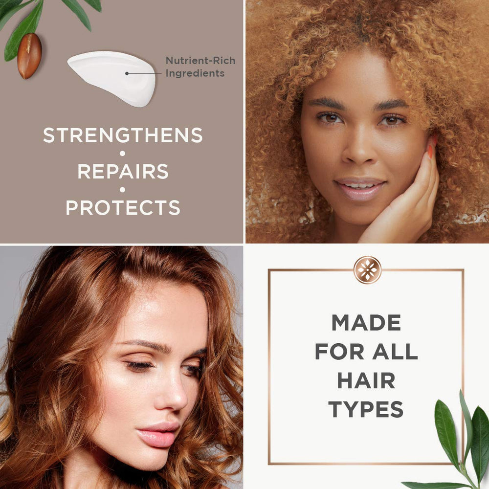 Argan Magic Split Endz Cream, ingredientes clave como argán y B5 para fortaleza capilar.