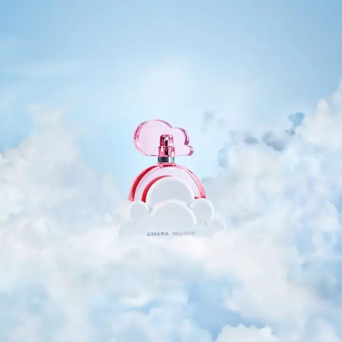 Ariana Grande Cloud Pink spray nozzle in action for easy application.