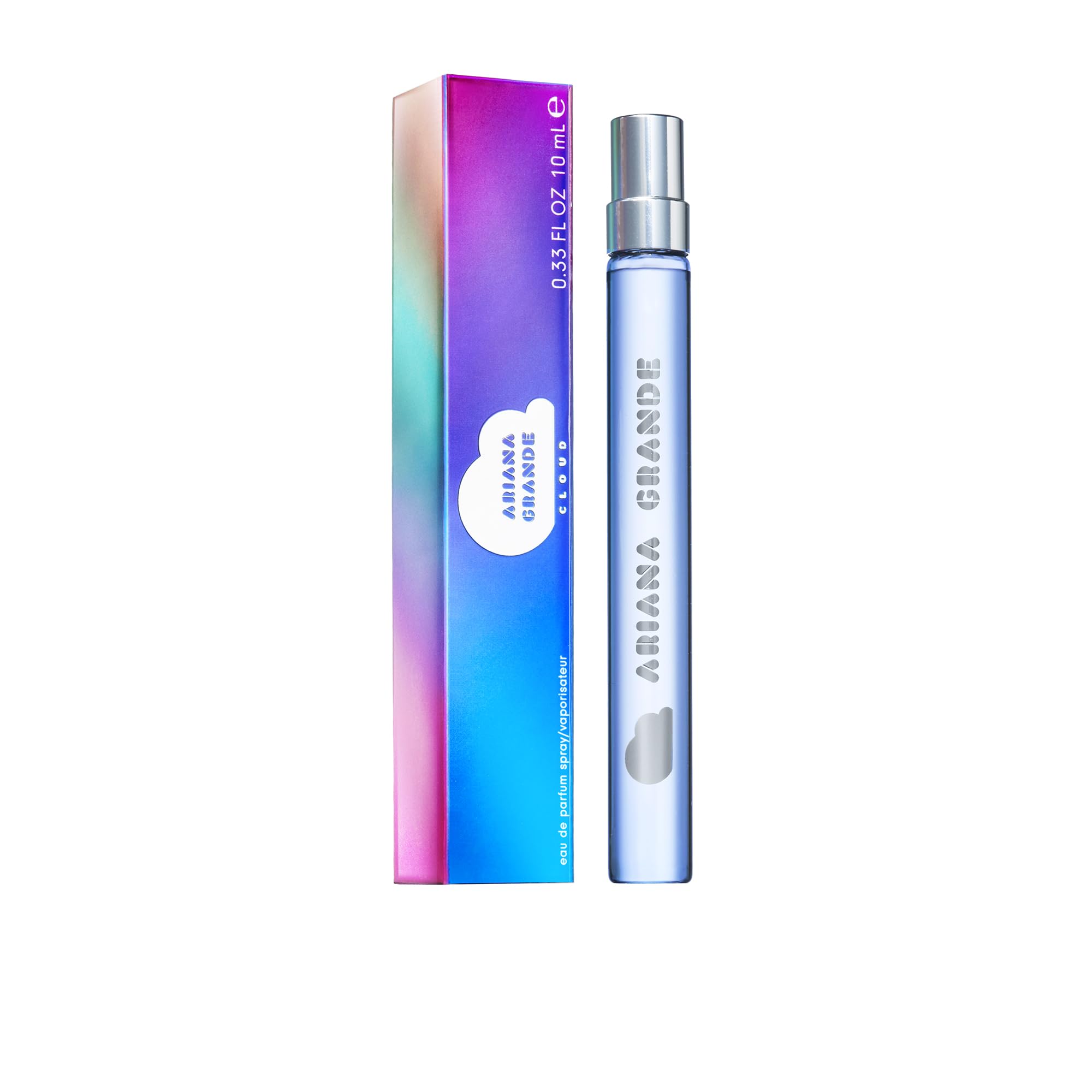 A Ariana Grande Cloud travel spray on-the-go scent for daily refreshment.