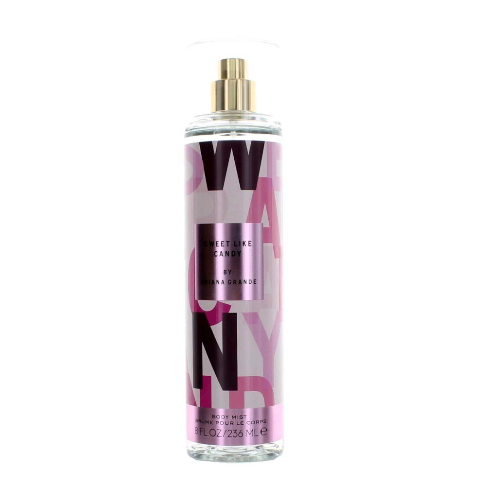 Ariana Grande Sweet Like Candy spray-application, quick refresh with playful notes.