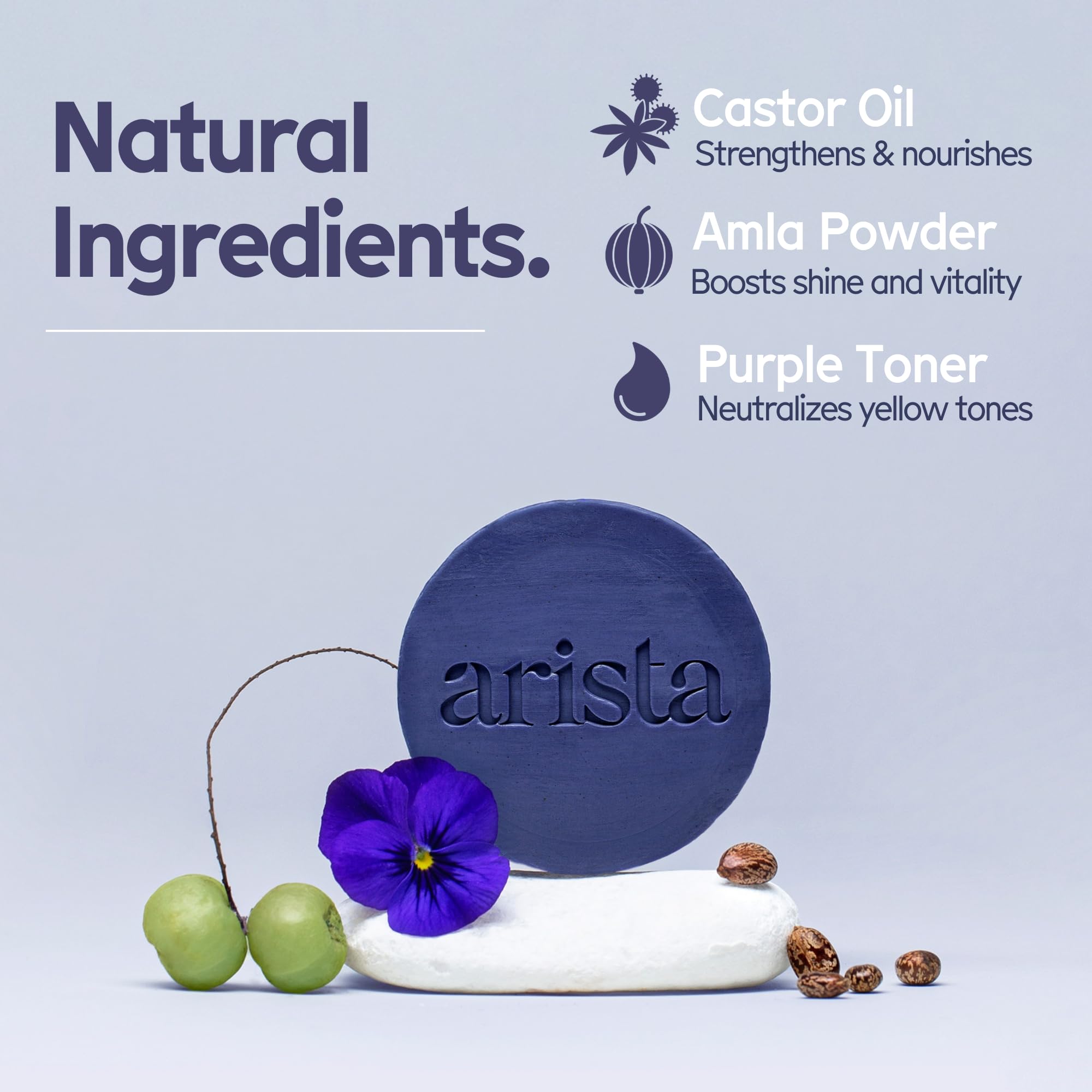 Tónico morado Arista Ayurveda para uso suave y acabado uniforme.