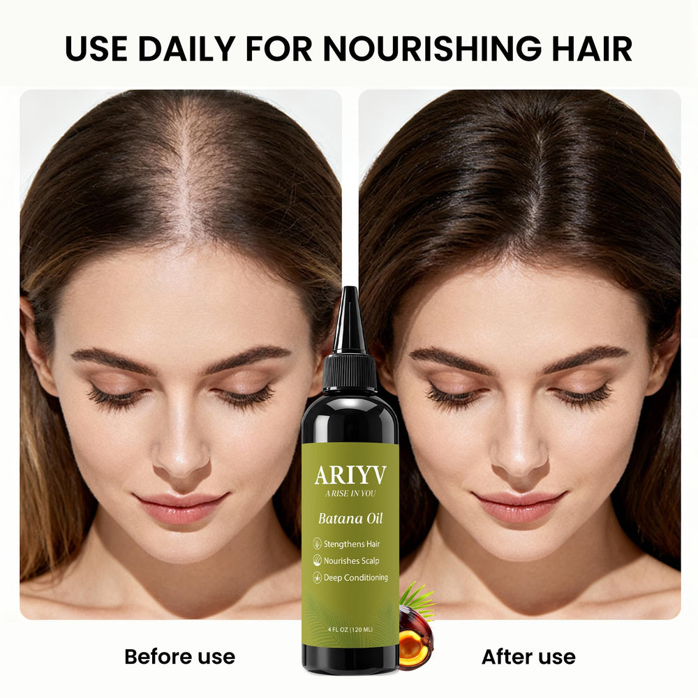 Ariyv Batana Oil ingredients list emphasizing natural Batana oil components.