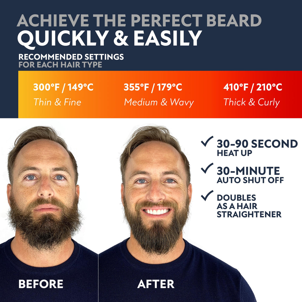 Arkam Heated Beard Brush enables all-day grooming with ease.