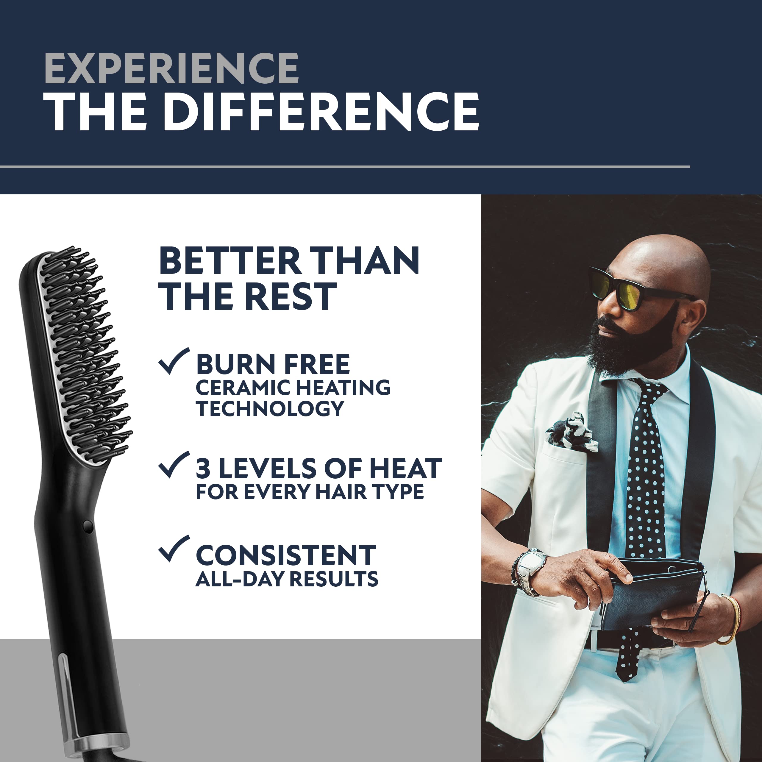 Arkam dual-action comb attachment supports efficient straightening.