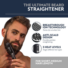 Arkam Beard Straightener with ionic technology reduces frizz.
