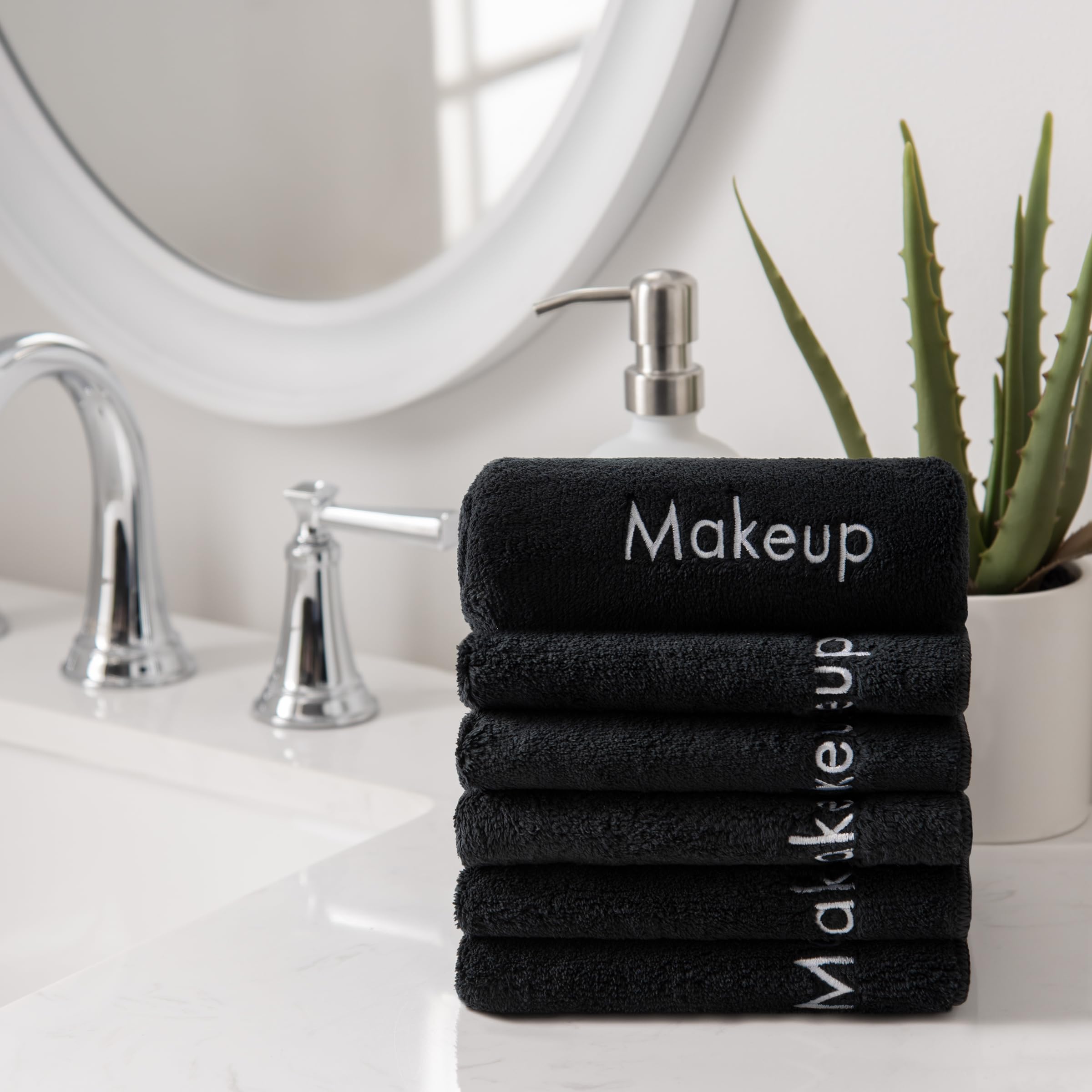 Arkwright makeup towels for multi-use in bathroom or hotel settings.