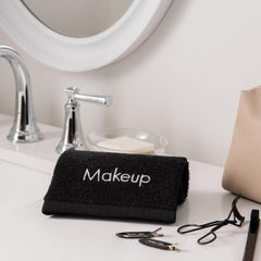 Toallas Arkwright maquillaje, textura suave, negro, perfectas para retirar maquillaje.
