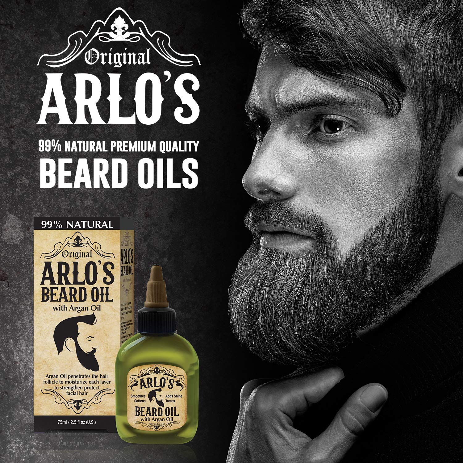 Arlo's beard care close-up demonstrates conditioning for softer texture