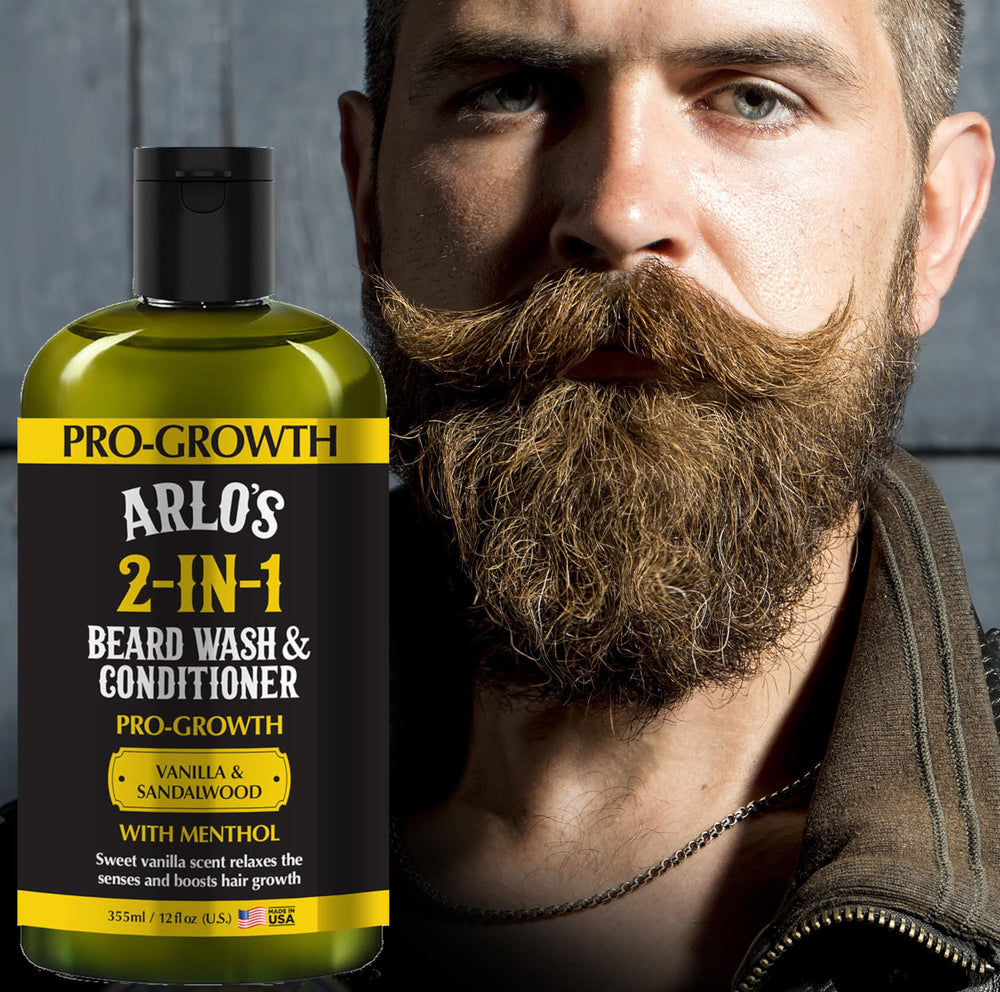 Closeup of Arlo's Pro-Growth bottle highlighting natural ingredients and USA-made quality