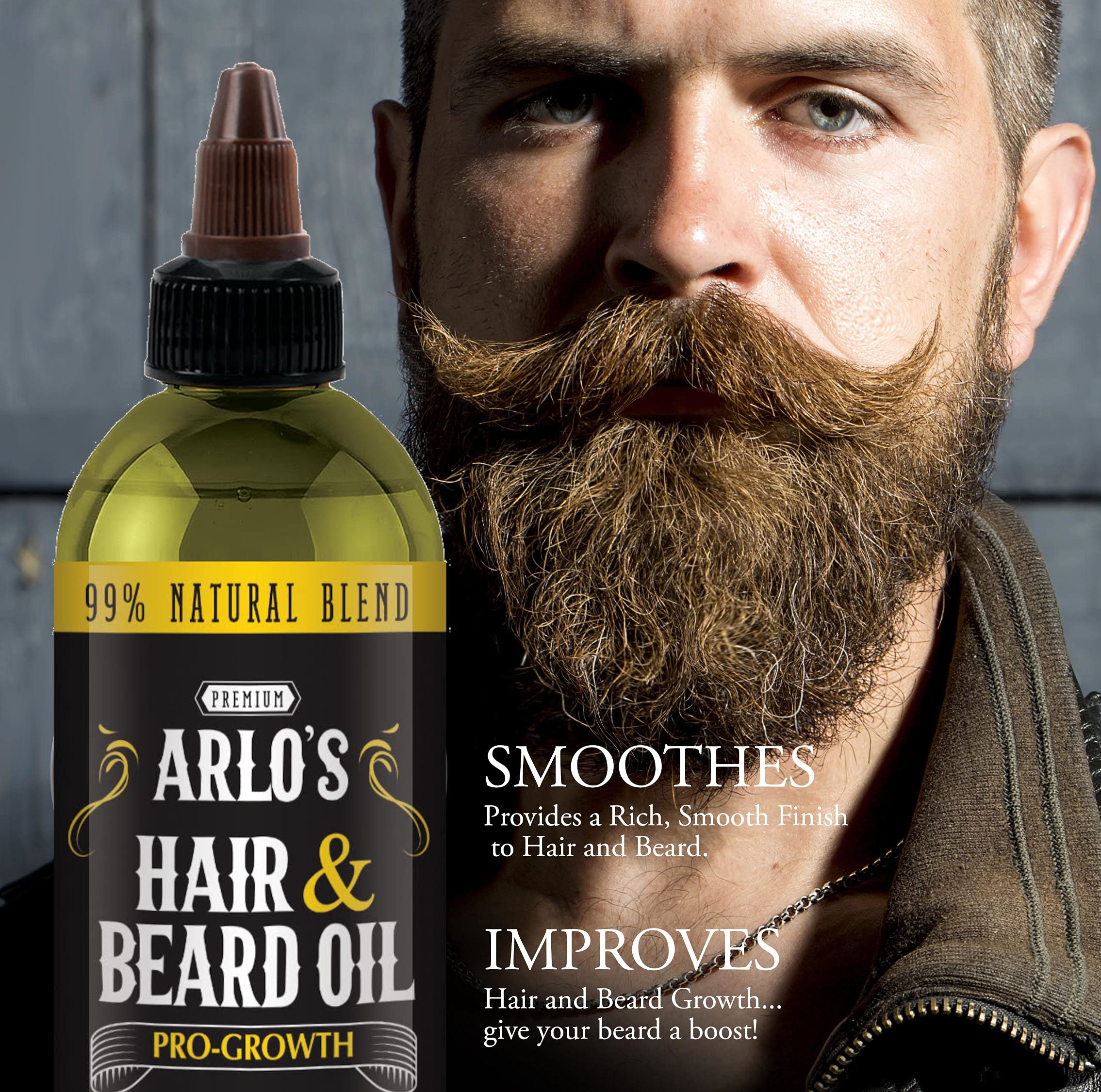 Arlo's Pro-Growth oil massaged into hair for nourishment and shine.