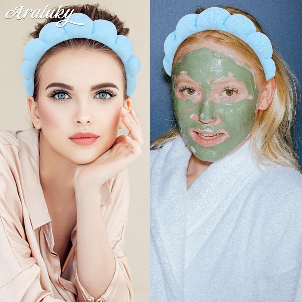 Araluky blue spa headband makes a gift-ready skincare accessory.