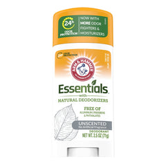 Desodorante en barra Arm & Hammer Essentials sin fragancia, ideal para piel sensible.