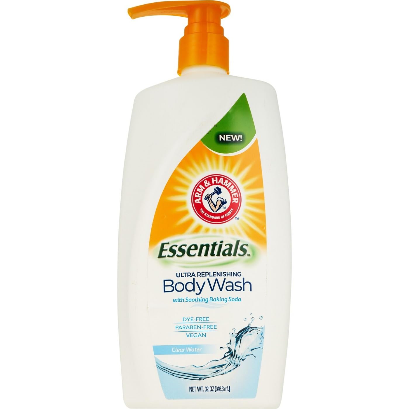 Arm & Hammer Essentials: botella de ducha de agua clara para piel suave