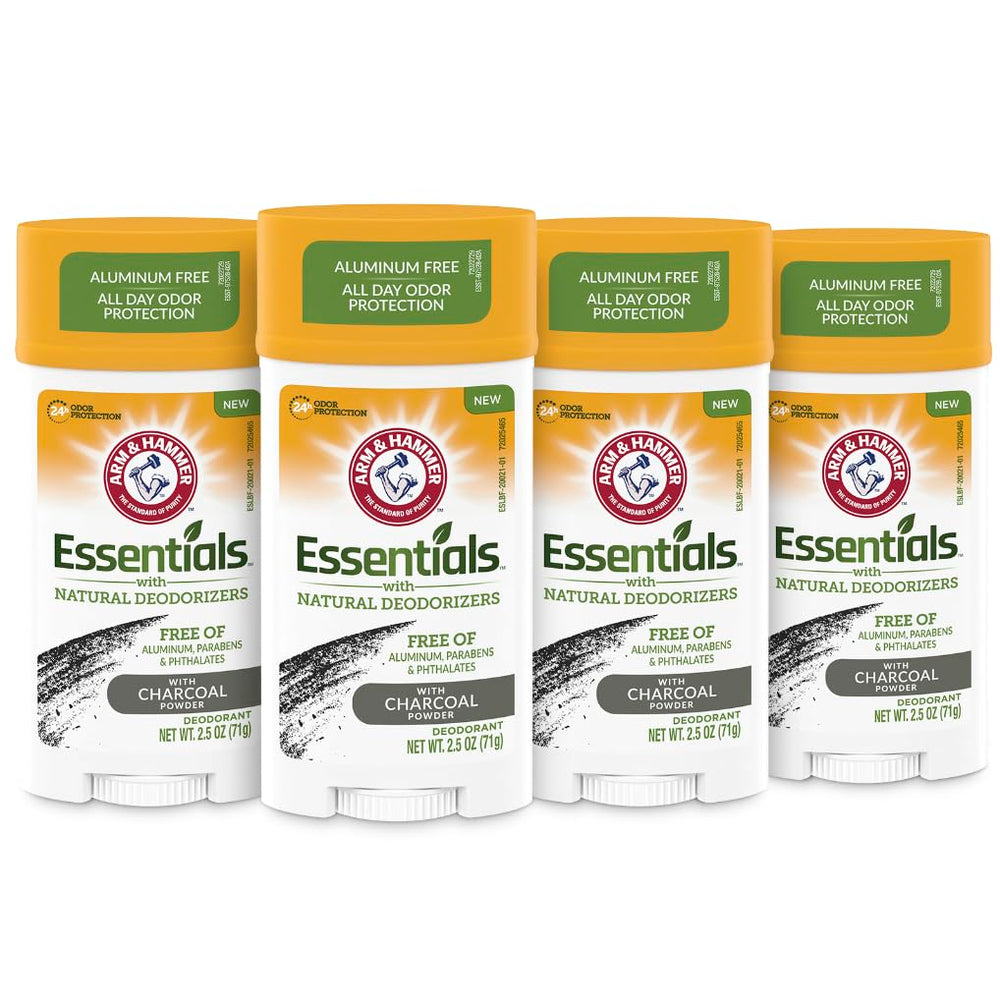 Arm & Hammer Essentials desodorante carbón activado 4-pack, envase listo para uso diario