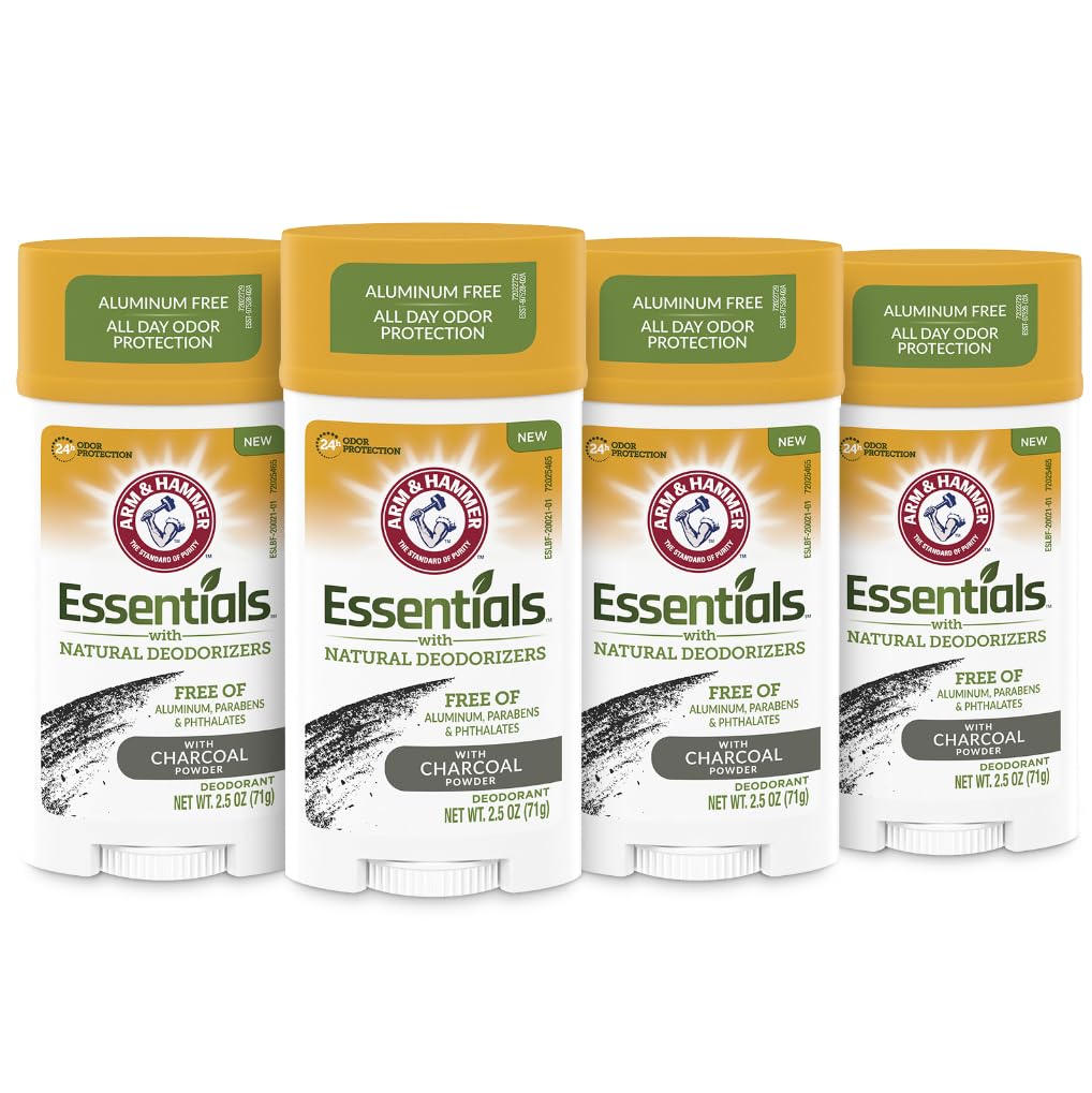 Arm & Hammer Essentials desodorante carbón activado 4-pack, envase listo para uso diario