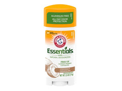 Arm & Hammer Essentials desodorante coco geranio con aplicación suave.