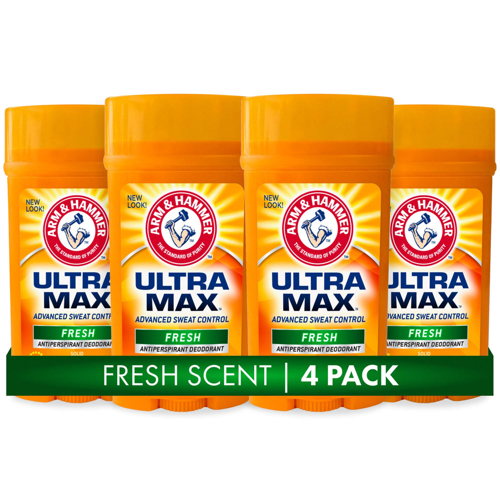 Arm & Hammer Ultra Max Deodorant Fresh Scent solid stick 4-pack for daily freshness
